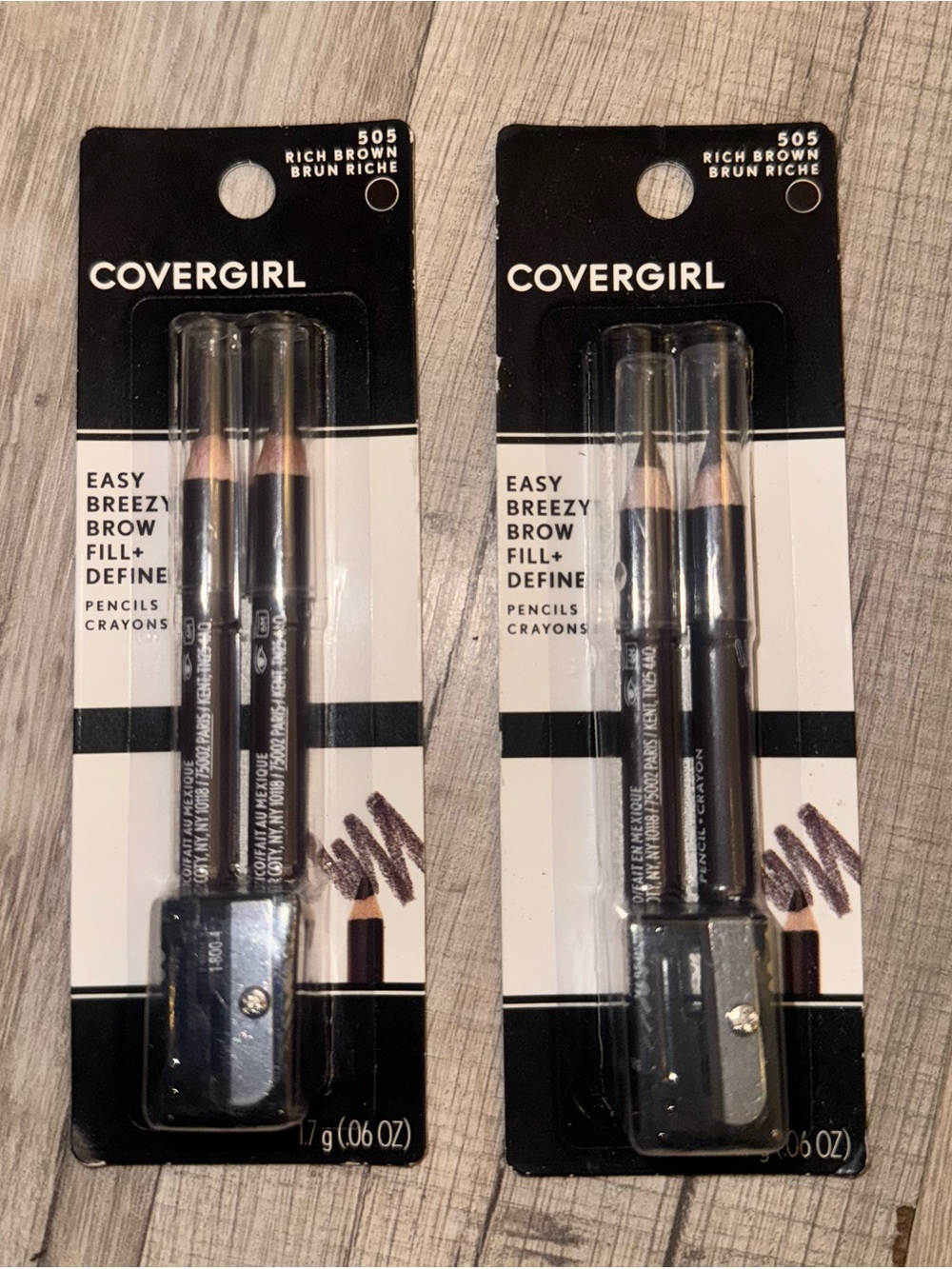 COVERGIRL Easy Breezy Brow Brow Pencil Packaging — Rich Brown 2pk
